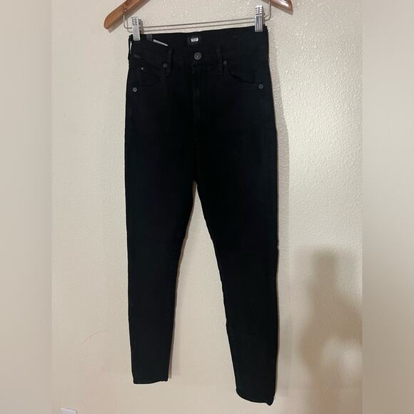 Citizens of Humanity Black Chrissy High Rise Stretchy Skinny Jeans 26 - FLAWED - Picture 1 of 9